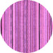 Round Machine Washable Abstract Purple Modern Area Rugs, wshabs2286pur