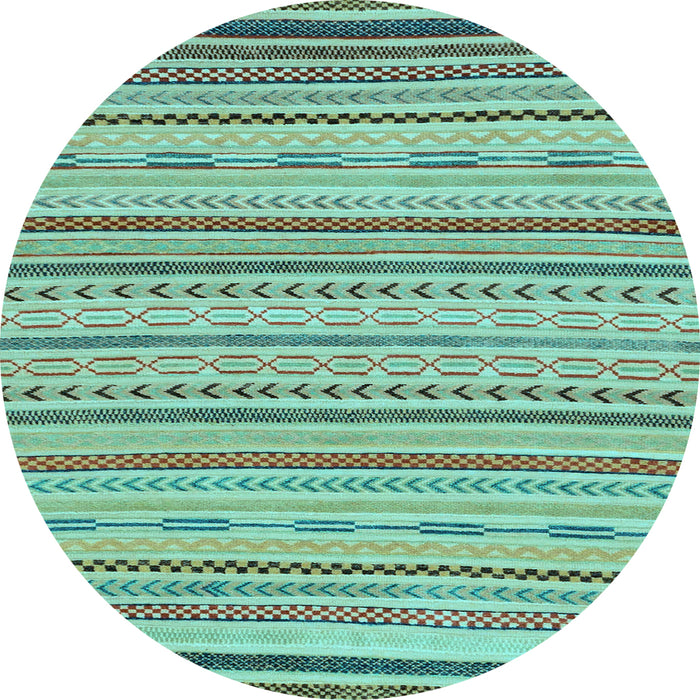 Round Abstract Light Blue Modern Rug, abs2287lblu