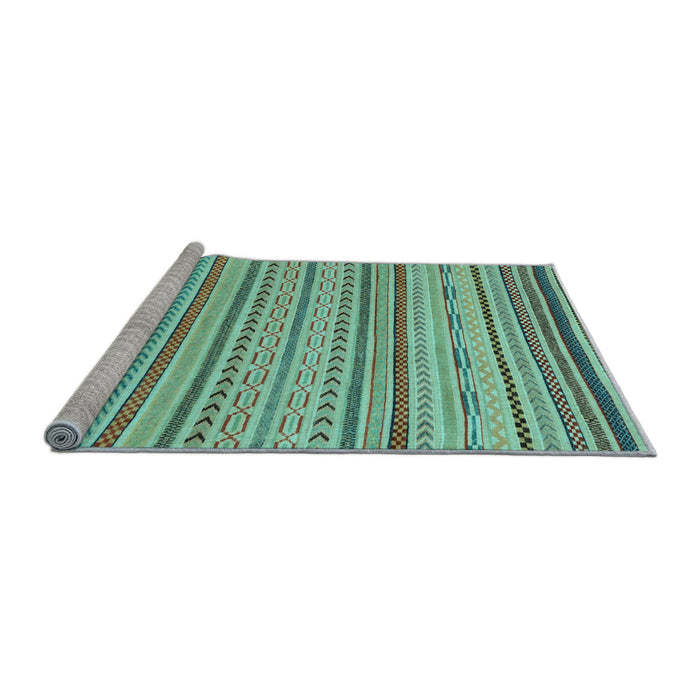 Sideview of Machine Washable Abstract Light Blue Modern Rug, wshabs2287lblu