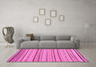 Machine Washable Abstract Pink Modern Rug in a Living Room, wshabs2287pnk