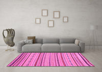 Machine Washable Abstract Pink Modern Rug, wshabs2287pnk