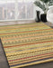 Abstract Golden Brown Yellow Modern Rug in Family Room, abs2287