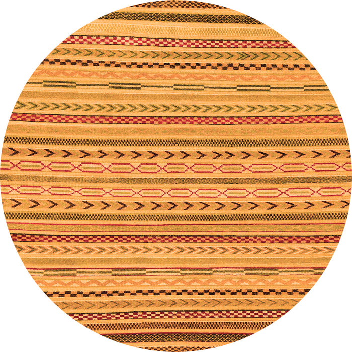 Round Abstract Orange Modern Rug, abs2287org