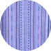 Round Abstract Blue Modern Rug, abs2287blu