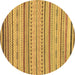 Round Abstract Brown Modern Rug, abs2287brn