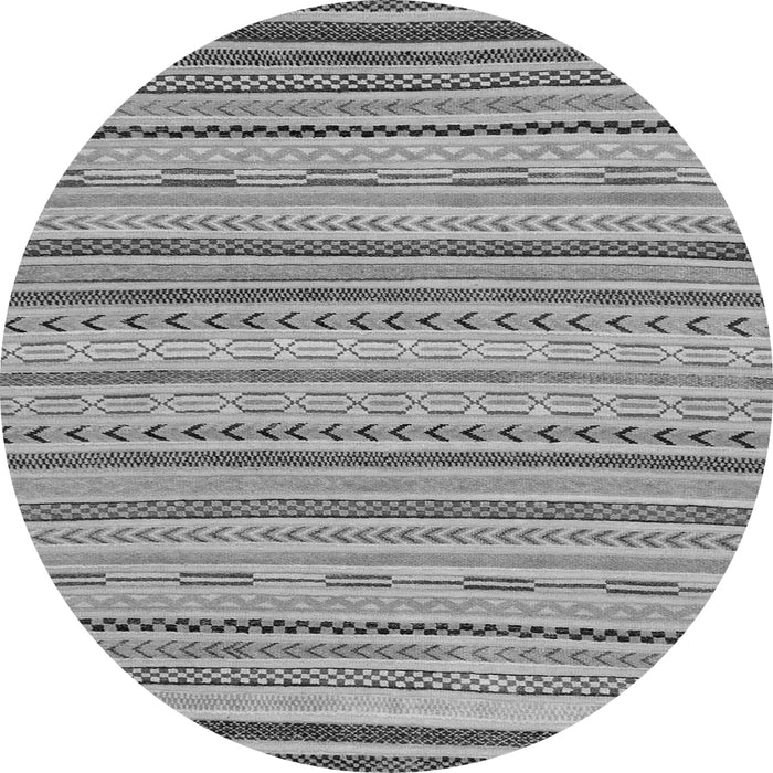 Round Machine Washable Abstract Gray Modern Rug, wshabs2287gry