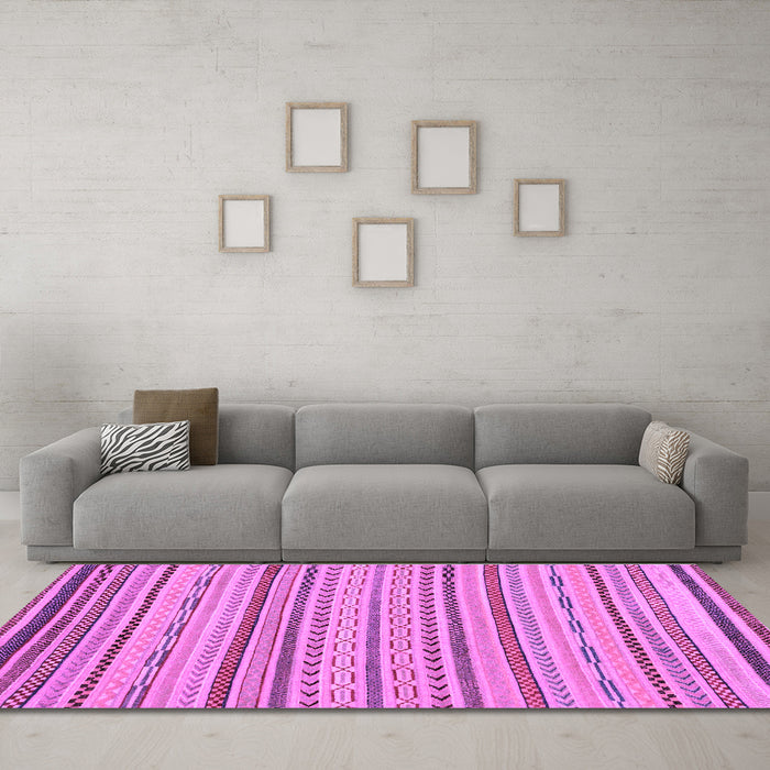 Machine Washable Abstract Purple Modern Area Rugs in a Living Room, wshabs2287pur
