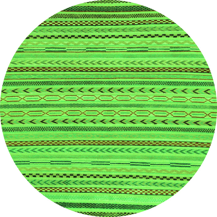 Round Abstract Green Modern Rug, abs2287grn