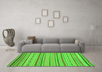 Machine Washable Abstract Green Modern Rug, wshabs2287grn