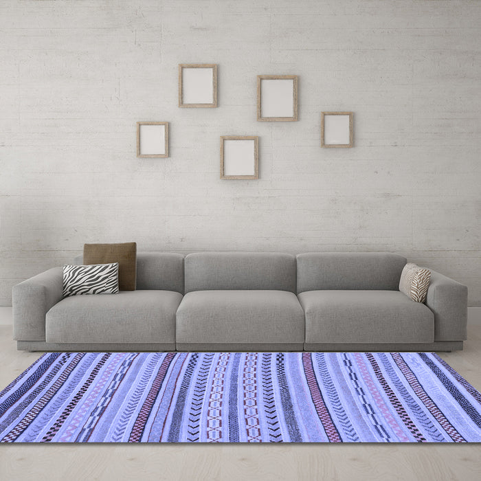 Machine Washable Abstract Blue Modern Rug in a Living Room, wshabs2287blu
