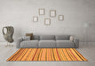 Machine Washable Abstract Orange Modern Area Rugs in a Living Room, wshabs2287org