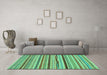 Machine Washable Abstract Turquoise Modern Area Rugs in a Living Room,, wshabs2288turq