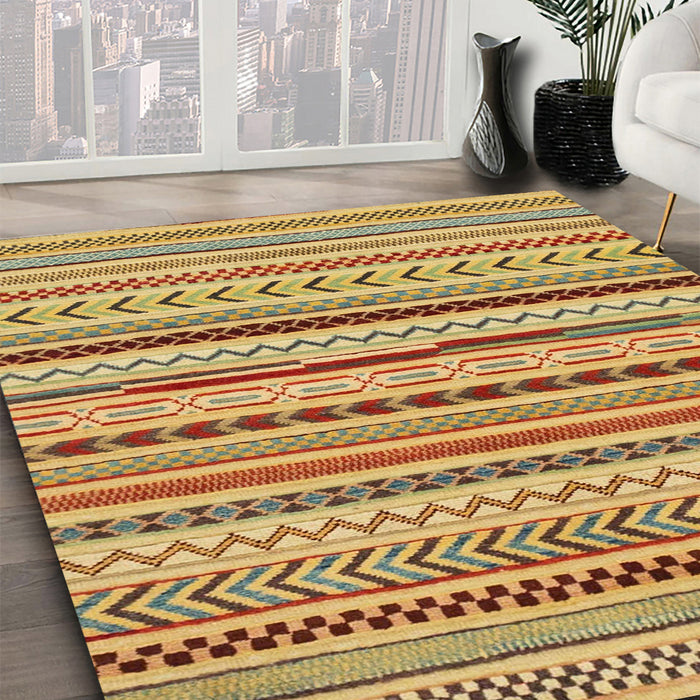 Machine Washable Abstract Red Rug in a Family Room, wshabs2288