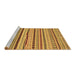 Sideview of Machine Washable Abstract Brown Modern Rug, wshabs2288brn