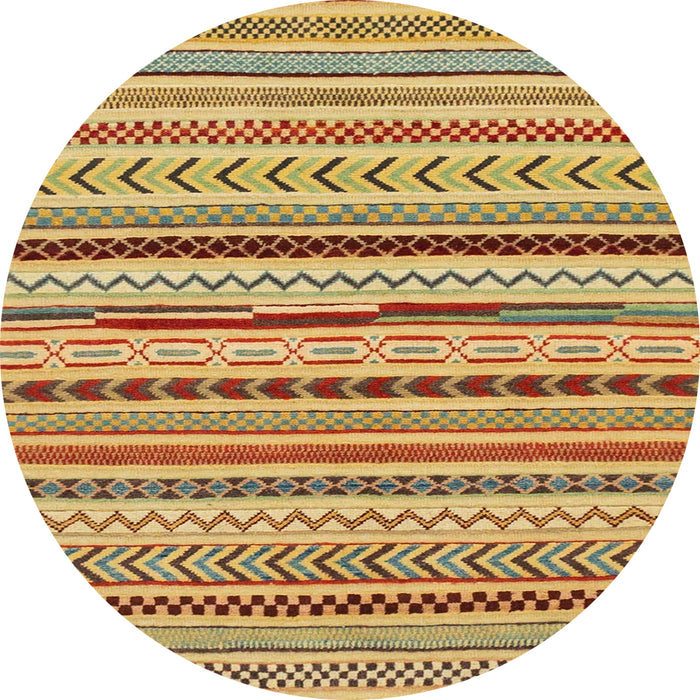 Round Machine Washable Abstract Red Rug, wshabs2288