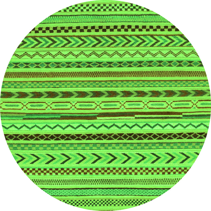 Round Abstract Green Modern Rug, abs2288grn