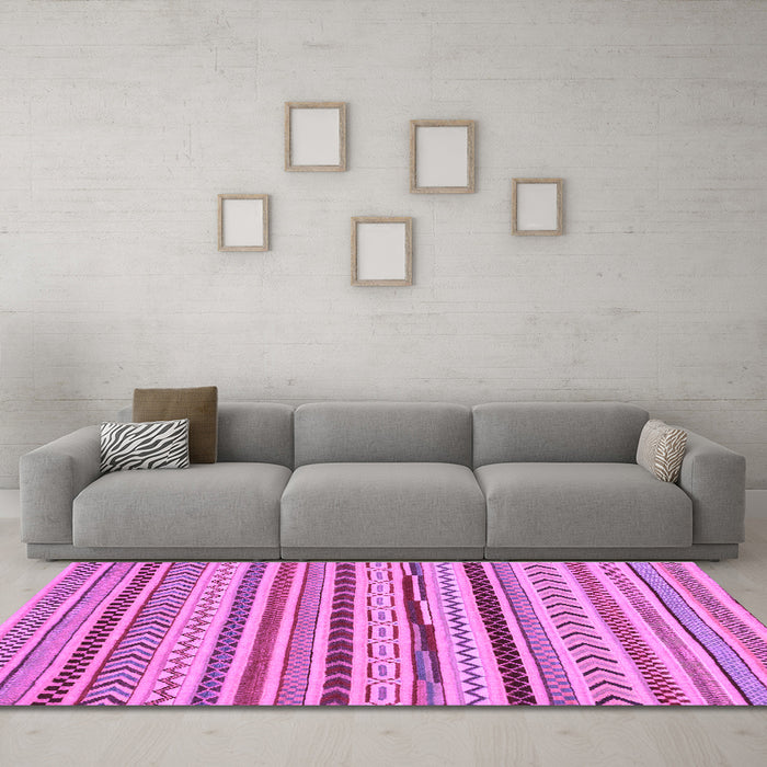 Machine Washable Abstract Purple Modern Area Rugs in a Living Room, wshabs2288pur