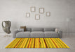 Machine Washable Abstract Yellow Modern Rug in a Living Room, wshabs2288yw