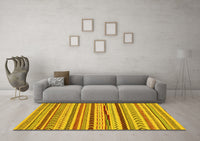 Machine Washable Abstract Yellow Modern Rug, wshabs2288yw