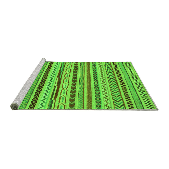 Sideview of Machine Washable Abstract Green Modern Area Rugs, wshabs2288grn