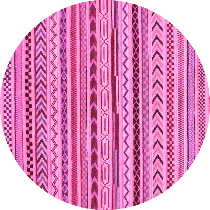 Round Abstract Pink Modern Rug, abs2288pnk