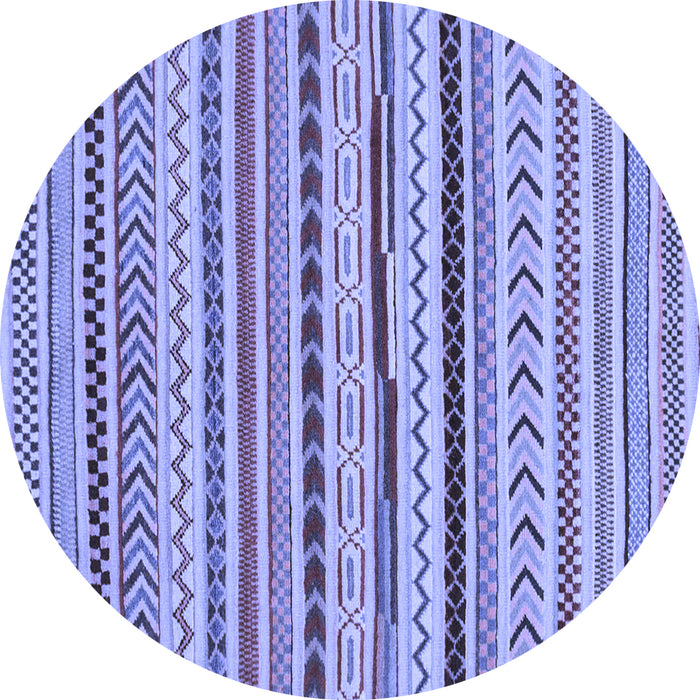 Round Abstract Blue Modern Rug, abs2288blu