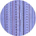 Round Abstract Blue Modern Rug, abs2288blu