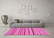 Machine Washable Abstract Pink Modern Rug in a Living Room, wshabs2288pnk