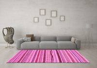 Machine Washable Abstract Pink Modern Rug, wshabs2288pnk