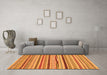 Machine Washable Abstract Orange Modern Area Rugs in a Living Room, wshabs2288org