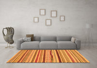 Machine Washable Abstract Orange Modern Rug, wshabs2288org