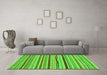 Machine Washable Abstract Green Modern Area Rugs in a Living Room,, wshabs2288grn