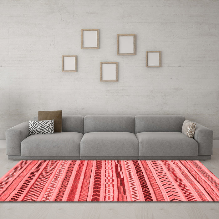 Modern Red Washable Rugs