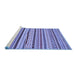 Sideview of Machine Washable Abstract Blue Modern Rug, wshabs2288blu