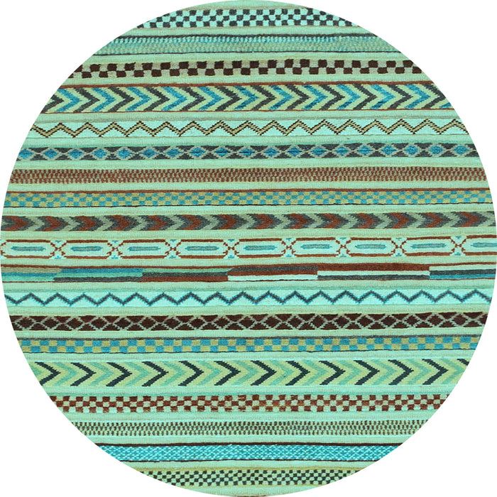 Round Abstract Light Blue Modern Rug, abs2288lblu
