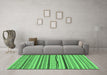 Machine Washable Abstract Emerald Green Modern Area Rugs in a Living Room,, wshabs2288emgrn