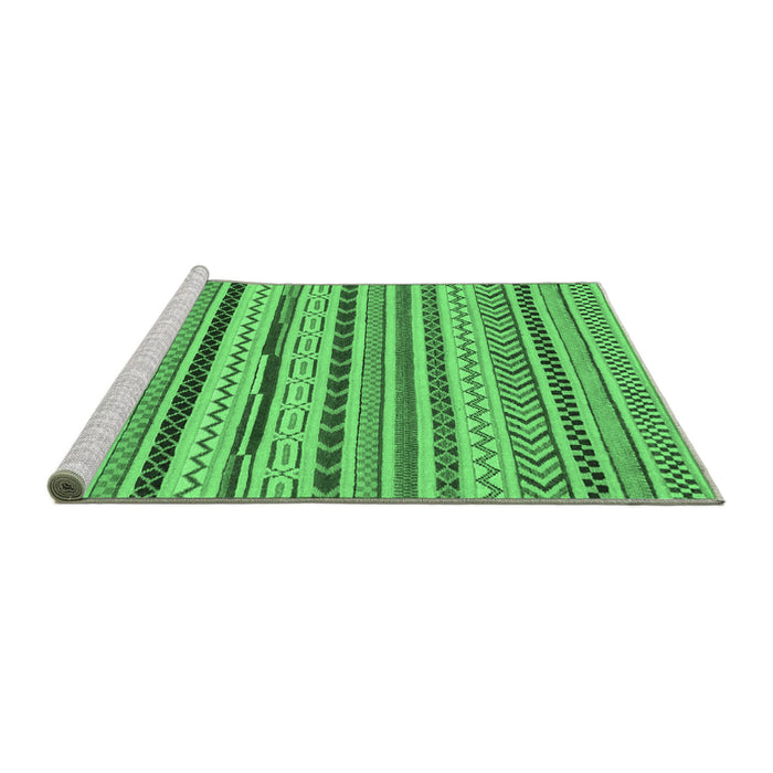 Sideview of Machine Washable Abstract Emerald Green Modern Area Rugs, wshabs2288emgrn
