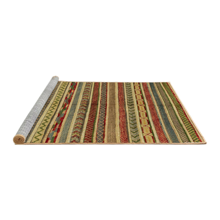Sideview of Machine Washable Abstract Gold Rug, wshabs2289