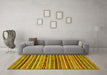 Machine Washable Abstract Yellow Modern Rug in a Living Room, wshabs2289yw