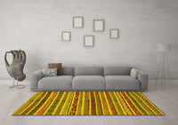 Machine Washable Abstract Yellow Modern Rug, wshabs2289yw