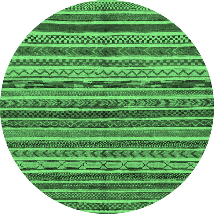 Round Abstract Emerald Green Modern Rug, abs2289emgrn