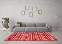 Machine Washable Abstract Red Modern Rug, wshabs2289red