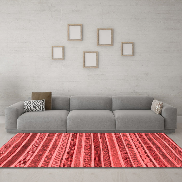Modern Red Washable Rugs