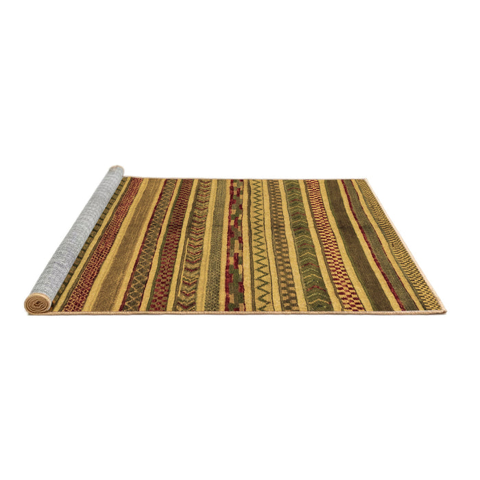 Sideview of Machine Washable Abstract Brown Modern Rug, wshabs2289brn