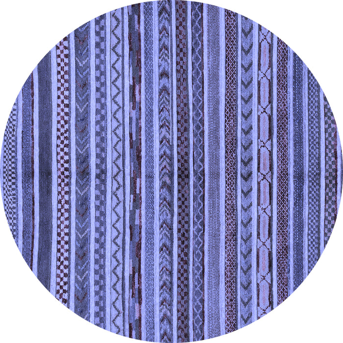 Round Abstract Blue Modern Rug, abs2289blu