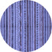 Round Abstract Blue Modern Rug, abs2289blu