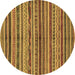 Round Abstract Brown Modern Rug, abs2289brn