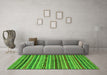 Machine Washable Abstract Green Modern Area Rugs in a Living Room,, wshabs2289grn