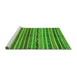 Sideview of Machine Washable Abstract Green Modern Area Rugs, wshabs2289grn