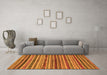 Machine Washable Abstract Orange Modern Area Rugs in a Living Room, wshabs2289org